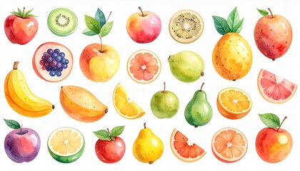 淡い色味の果物のイラスト