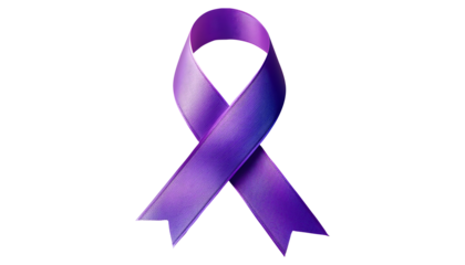 Symbolic Violet Ribbon for Cause Support on Clear PNG