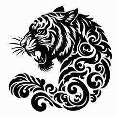 tiger head silhouette