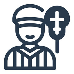 Lacrosse Referee Holding Stick Icon