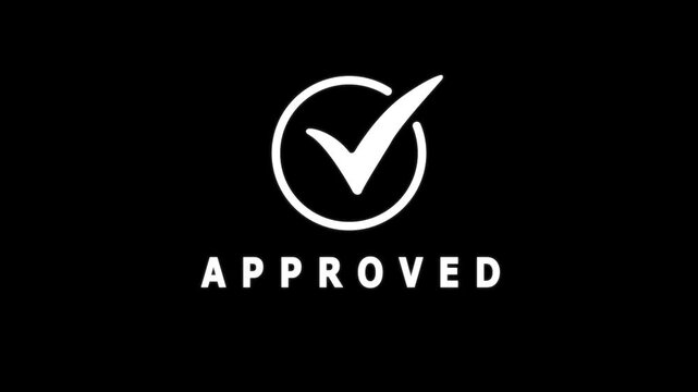 Approved Rubber Stamp, Approved Icon, Seal Of Approval, Tested And Verified Badge With Check Mark, Accepted Sign