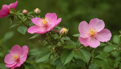 Vertical closeup shot of a beautiful pink wild rose
1