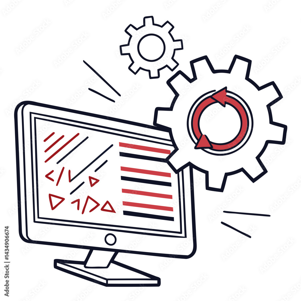 Fototapete software development icon silhouette vector illustration isolated on a transparent background