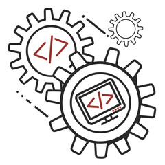 Software Development icon silhouette vector illustration isolated on a transparent background