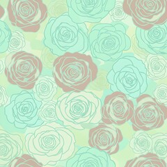 Fototapeta premium Whimsical Rose Garden: A Line Art Tapestry AI Generated