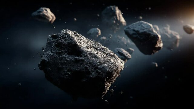 Asteroid Field in Deep Space Stunning cosmic rocks float through the vast darkness of space	