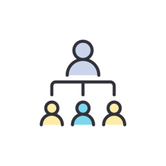 Teamwork colored icons, minimalist vector illustration ,simple transparent graphic element .Isolated on white background