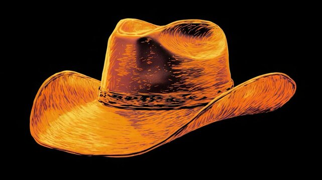 Orange Cowboy Hat Illustration