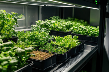 Row of lettuce plants in a greenhouse.