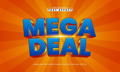 mega deal editable text effect with a discount and sale text style