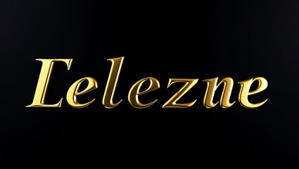 Elegant "Lelezne" text. Gold lettering, black background. Luxury brand, stylish typography.