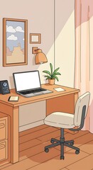 Sunlit Workspace Hues AI Generated