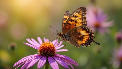 Fototapeta premium butterfly on flower