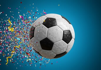 Fototapeta premium Confetti Explosion: Soccer Celebration AI Generated