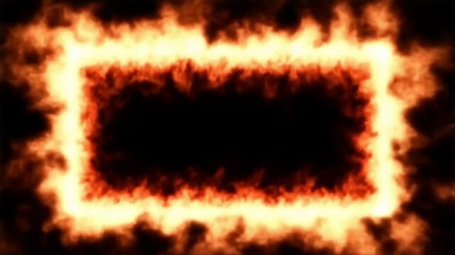 Fiery rectangular frame