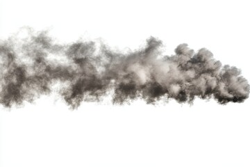 Dense dark grey smoke plume