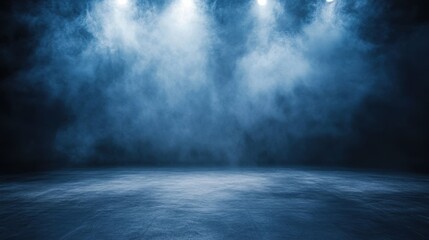 Dark Blue Smoky Stage Background  Spotlight  Texture  Floor