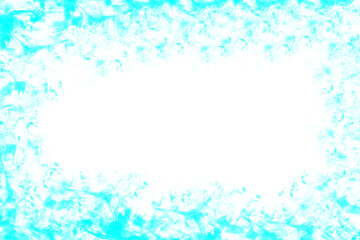cyan blue smoke frame effect on transparent background for overlays and designs