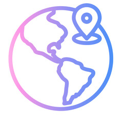 location Line Gradient Icon