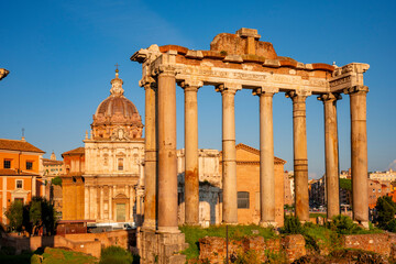 Fototapeta premium The Roman Forum, also known by its Latin name Forum Romanum, is a rectangular forum surrounded by the ruins of several important ancient government buildings at the centre of the city of Rome. Citizen