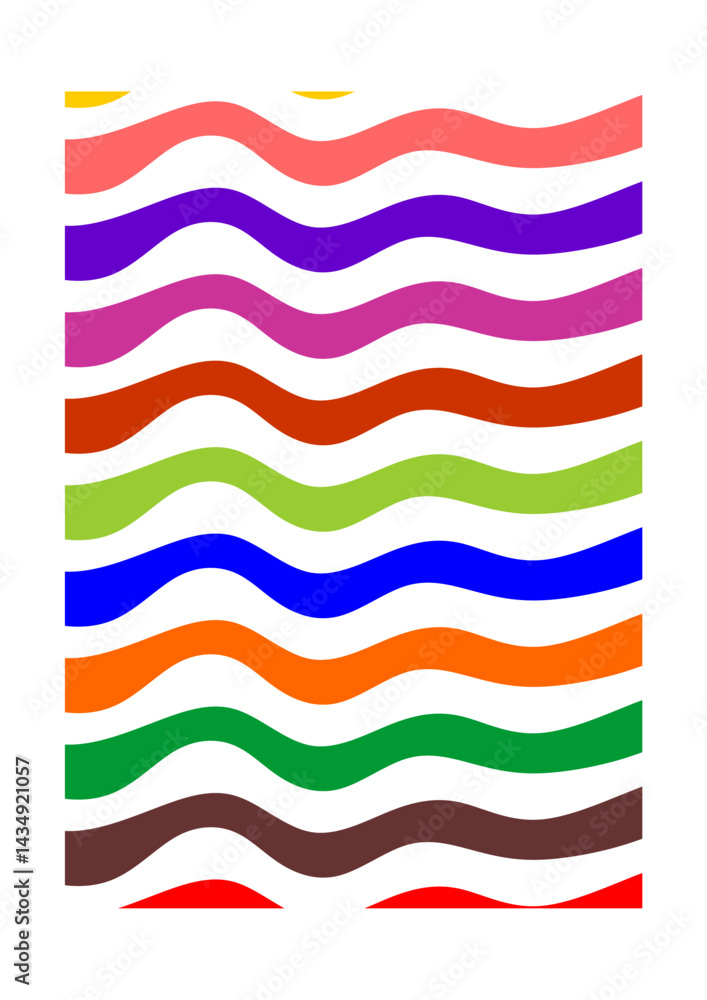 Poster abstract pattern of wavy horizontal lines with colorful colors. abstract texture background with rai