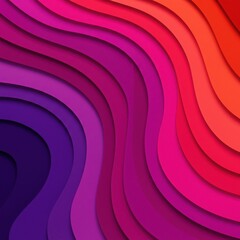Obraz premium Abstract layered waves pattern with gradient from purple to orange and red hues