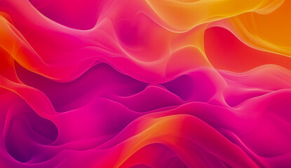 Obraz premium Abstract background featuring flowing waves of vibrant pink and orange, creating a dynamic and colorful composition.
