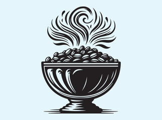 Freshly Roasted Coffee Beans with Steam Trails