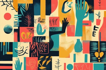 diversity hobbies leisure hands retro