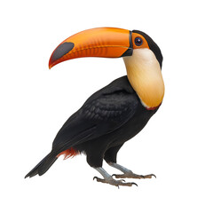 Fototapeta premium High-quality photo of a toucan bird, on a pure white background, realistic rendering