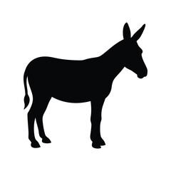 Simple Black Silhouette of a Donkey