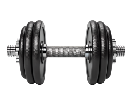 Adjustable dumbbell isolated on transparent background