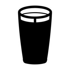 Stylized Black Silhouette of a PintGlass Ready for a Brew or Drink on a transparent background