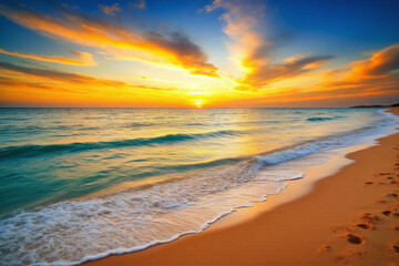 Fototapeta premium beach with a sunset in the background