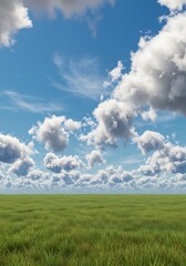 Obraz premium Skybound Meadow: A 3D Render of Tranquil Beauty AI Generated