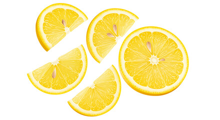 Lemon Slices Isolated on Transparent Background


