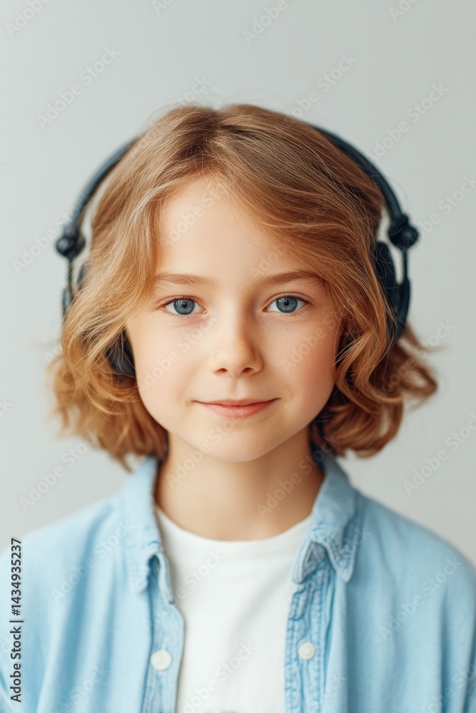 Poster child headset on records content for channel with unfocused background