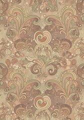 Whimsical Paisley Dreams: A Textured Digital Design AI Generated