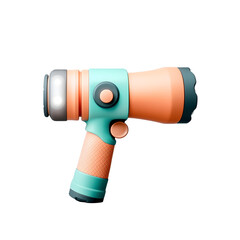 Pastel colored minimal flashlight on white background