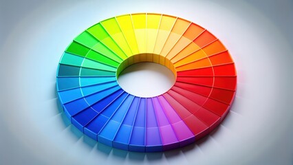 Obraz premium A vibrant RGB color wheel with primary colors arranged in a circular structure, showcasing red, blue, and yellow hues in distinct sections , circular, artistic representation