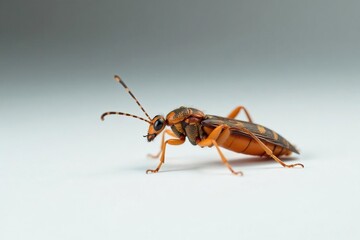 Close-up of single insect on plain white background, fauna, anatomy, stock
