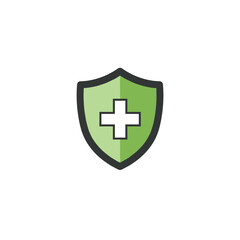 Obraz premium Medical Protection Shield Icon in Minimalist Style 