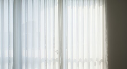 Obraz premium Sunlit Sheer Curtains: A Serene Window View