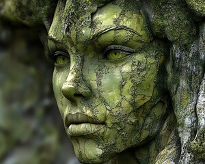 Forest Woman Sculpture Close-up