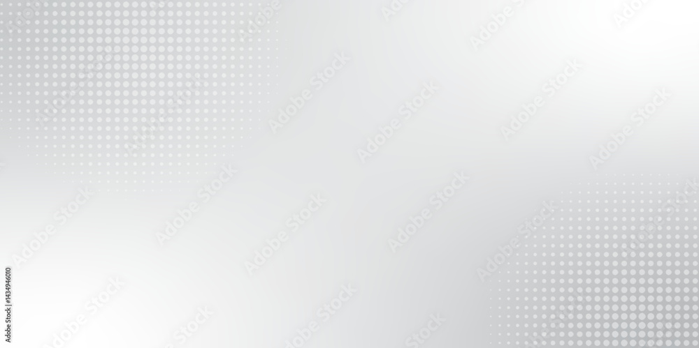 Poster abstract modern gradient white and grey background with halftone dots pattern design. vector illustr