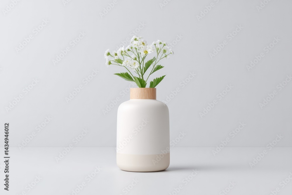 Poster minimalistic 3d home decor object isolated on white background with ample copy space