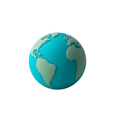 Fototapeta premium Soft blue globe icon on a white background