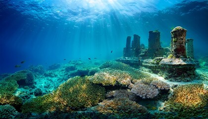 Fototapeta premium Mystical Underwater Kingdom Discovery