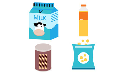 Snacks and junk food logo set
