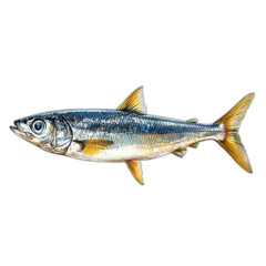 Naklejka premium Fish with long tail, vibrant colors, and scales, swimming gracefully. Isolated on a transparent background.